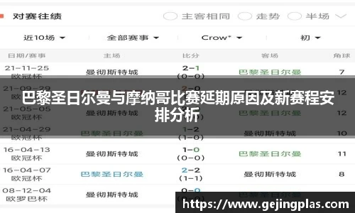 巴黎圣日尔曼与摩纳哥比赛延期原因及新赛程安排分析